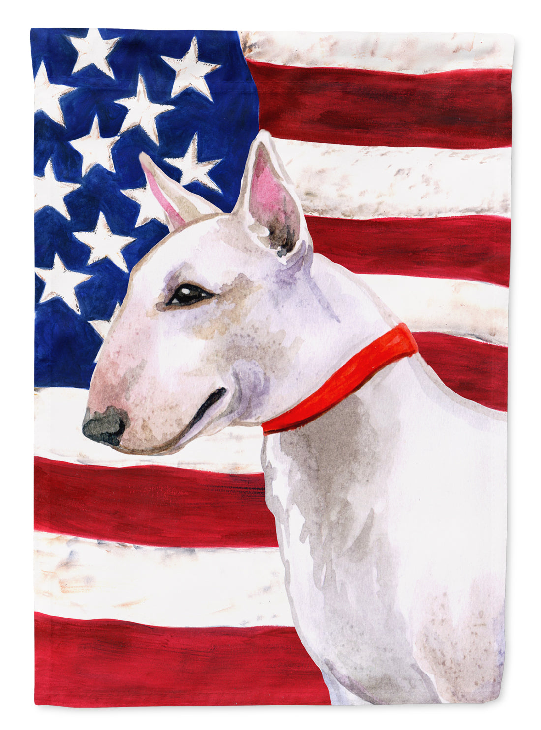 Bull Terrier Patriotic Flag Canvas House Size BB9693CHF  the-store.com.