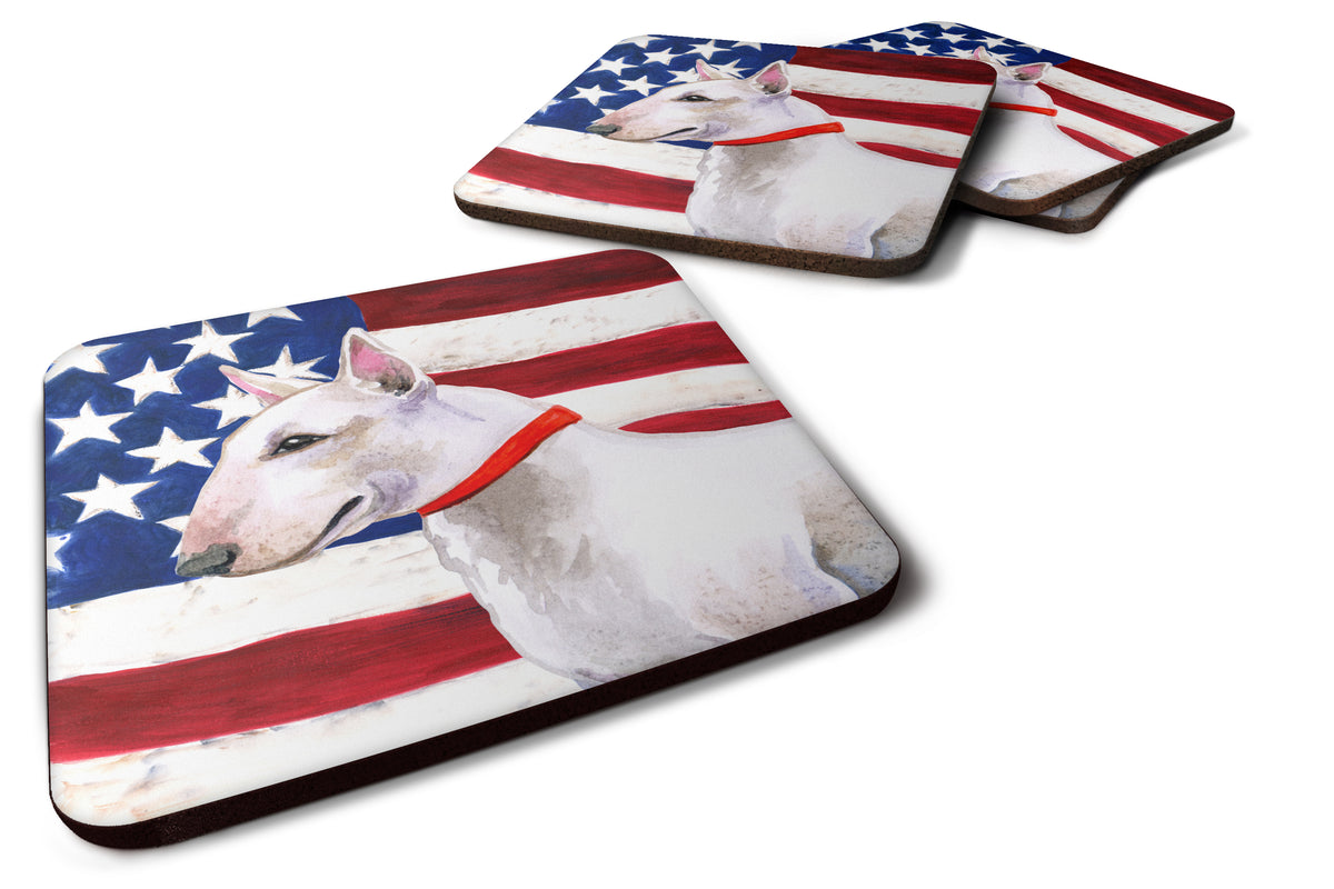 Bull Terrier Patriotic Foam Coaster Set of 4 BB9693FC - the-store.com