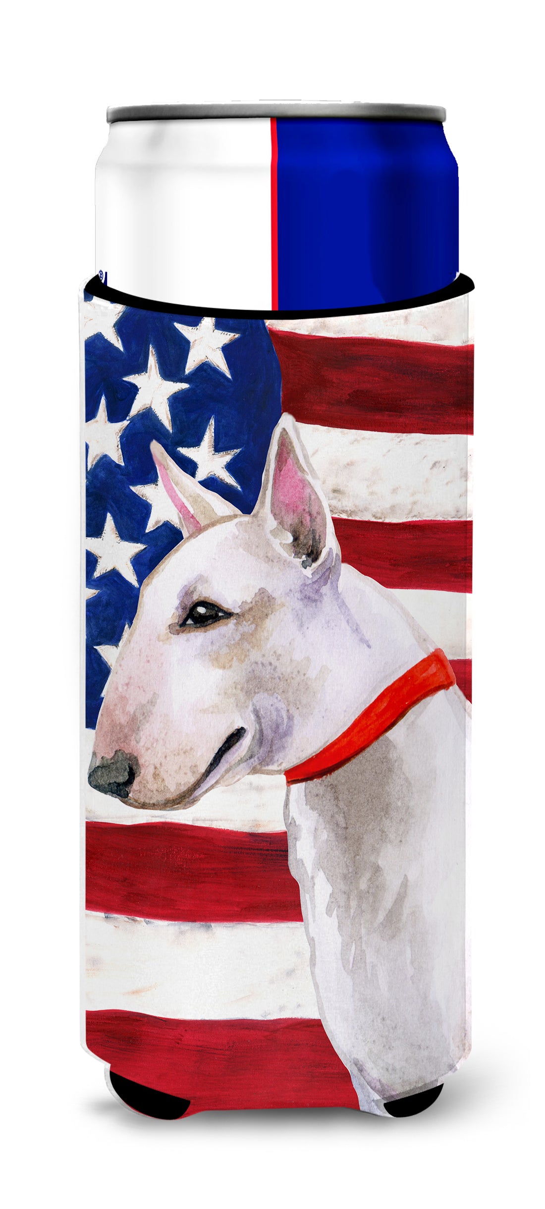 Bull Terrier Patriotic Michelob Ultra Hugger pour canettes minces BB9693MUK