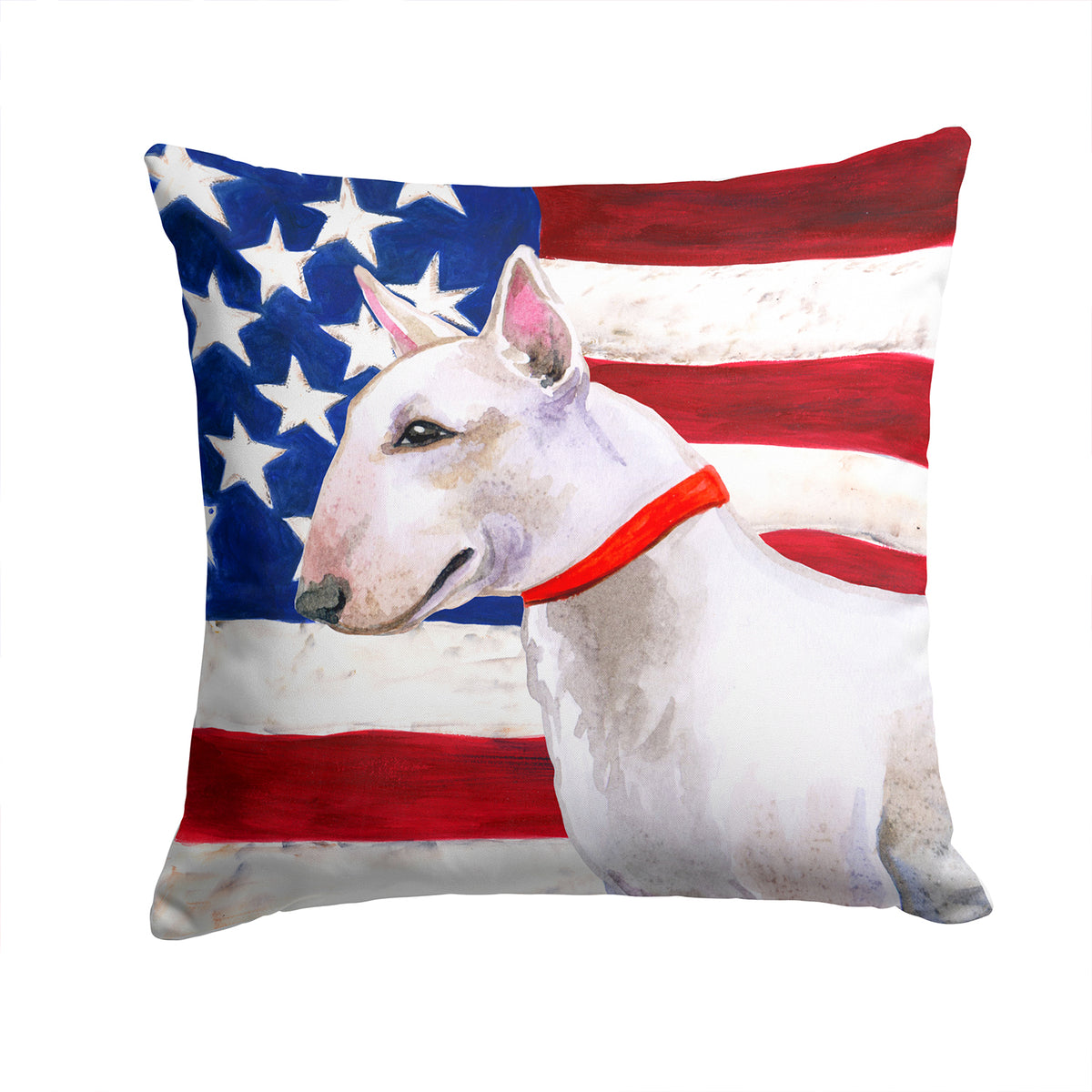 Bull Terrier Patriotic Fabric Decorative Pillow BB9693PW1414 - the-store.com