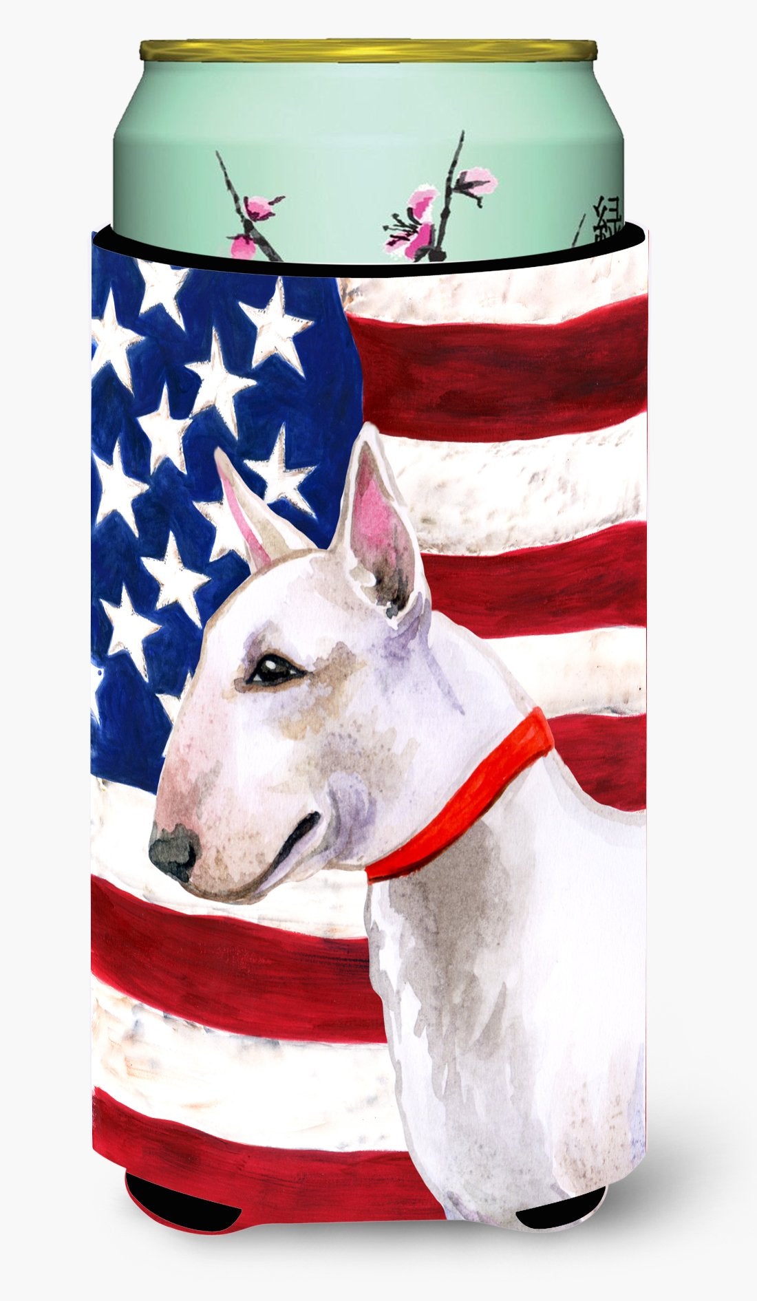 Bull Terrier Patriotic Tall Boy Beverage Insulator Hugger BB9693TBC by Caroline&#39;s Treasures