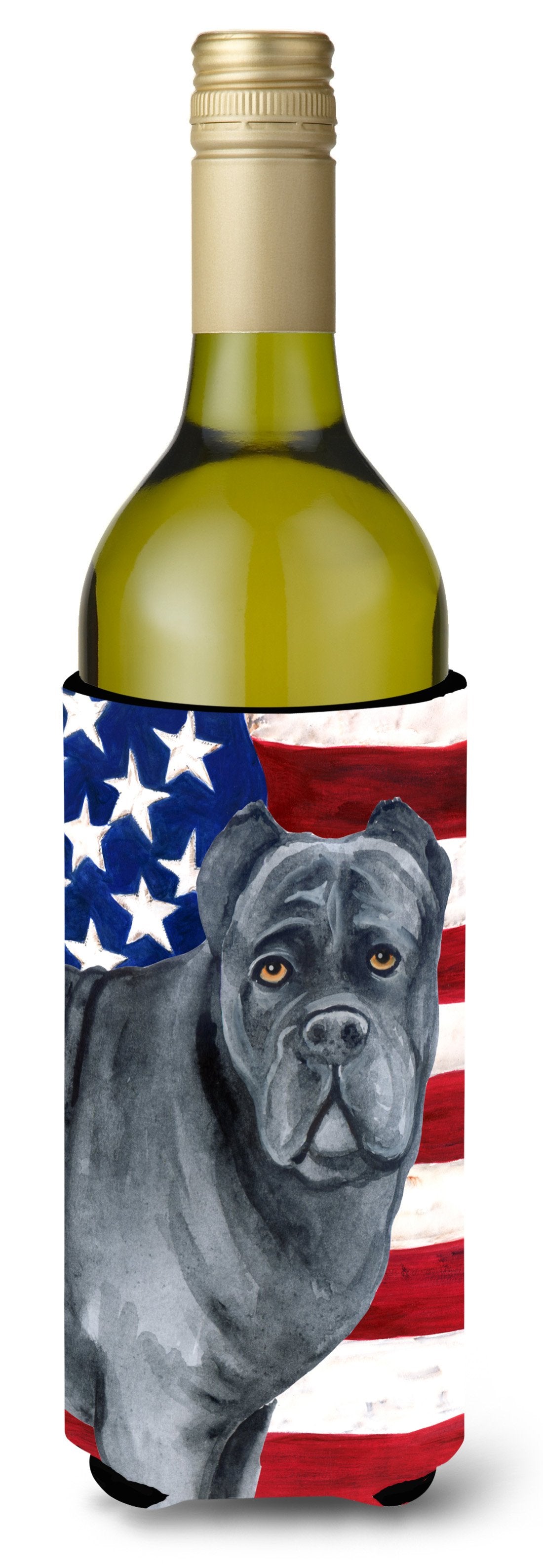 Cane Corso Patriotic Wine Bottle Beverge Insulator Hugger BB9694LITERK by Caroline&#39;s Treasures