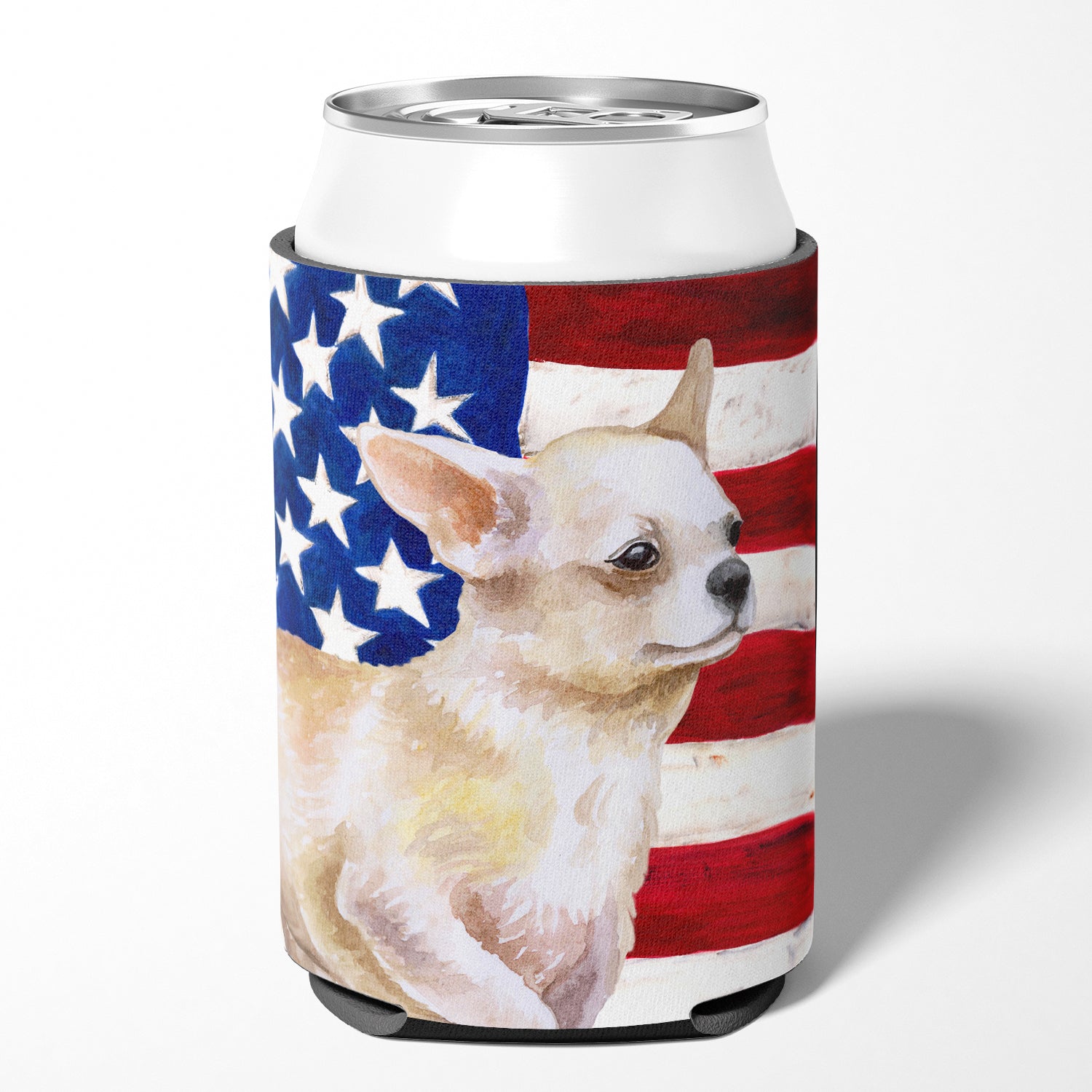 Caroline's Treasures Chihuahua Leg up Patriotic Can or Bottle Hugger BB9697CC