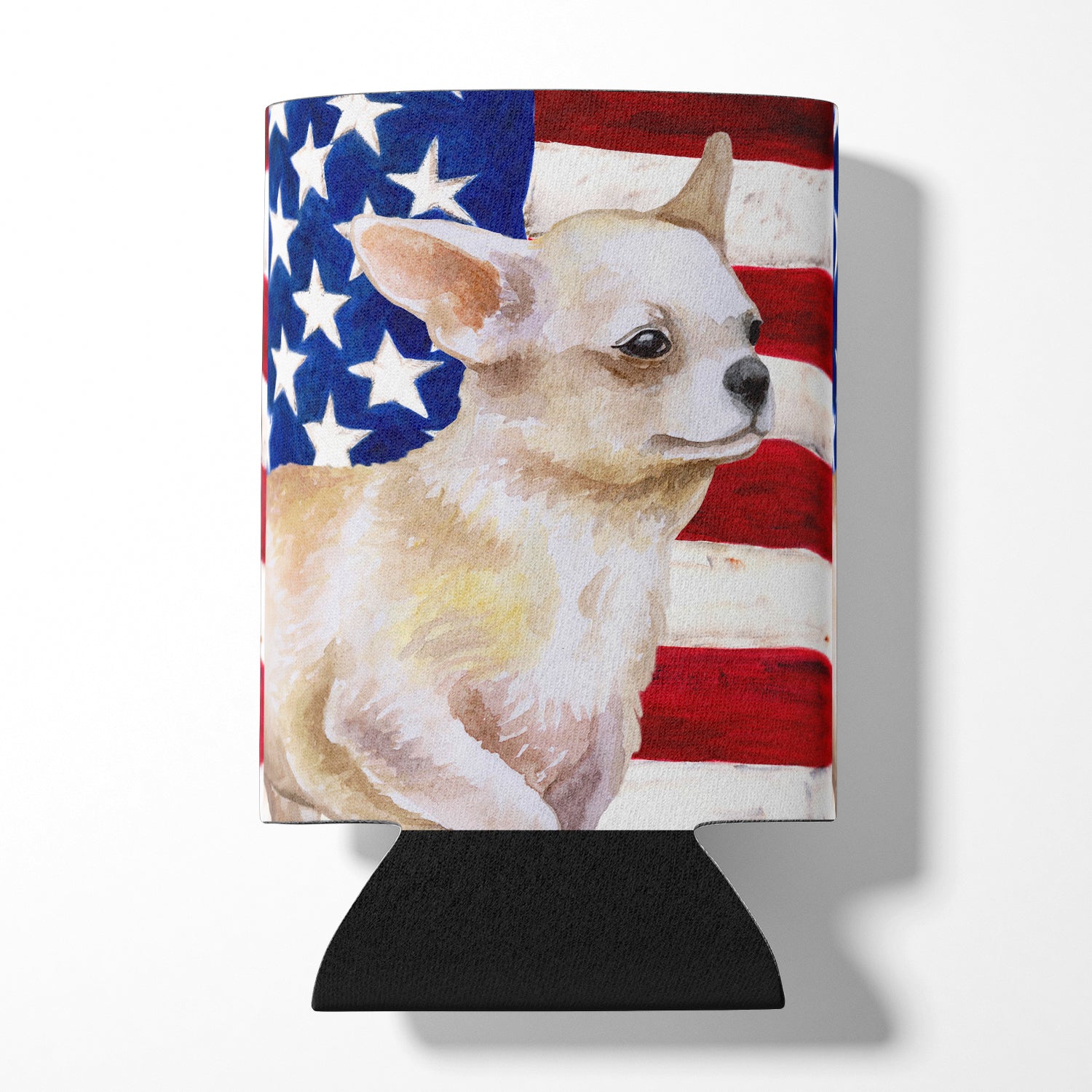 Chihuahua Leg up Patriotic Can or Bottle Hugger BB9697CC