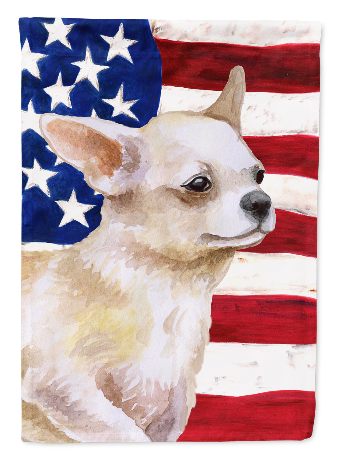 Chihuahua Leg up Patriotic Flag Canvas House Size BB9697CHF