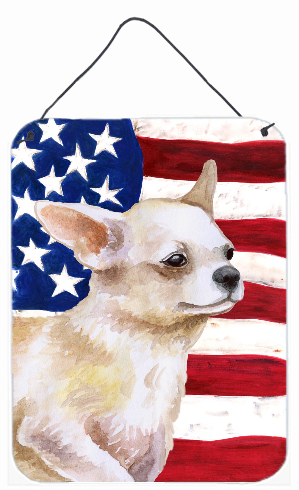 Chihuahua Leg up Patriotic Wall or Door Hanging Prints BB9697DS1216 by Caroline's Treasures