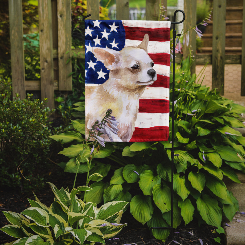Caroline's Treasures Chihuahua Leg up Patriotic Garden Flag - Outdoor Decorative Yard Flag BB9697GF
