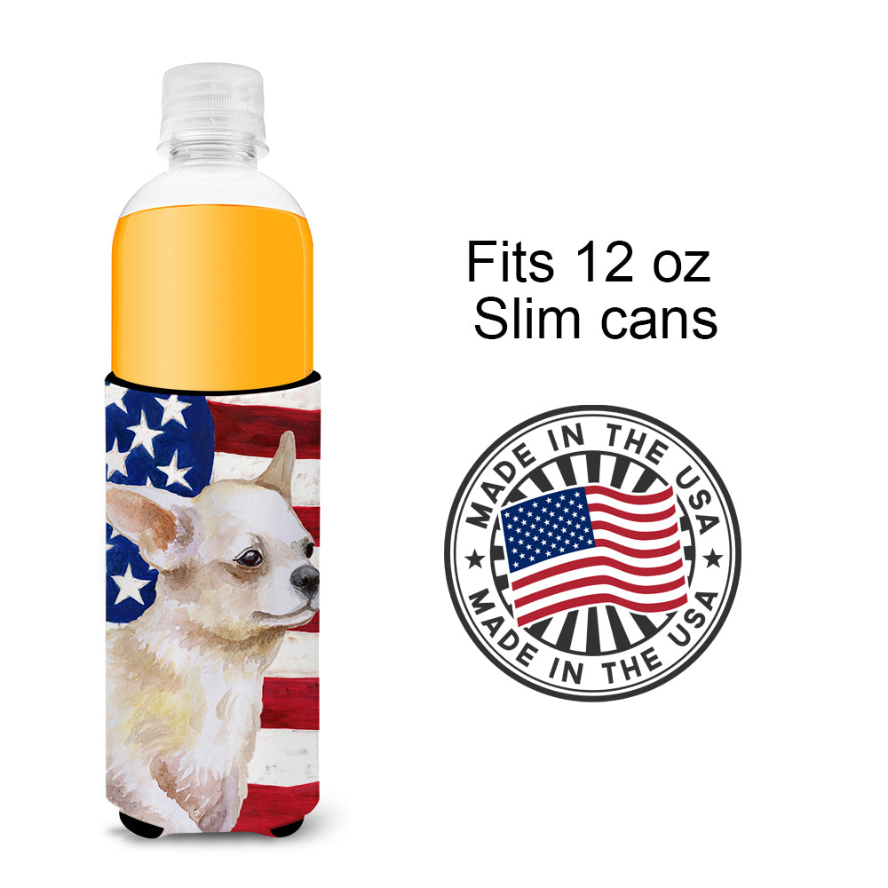 Chihuahua Leg up Patriotic  Ultra Hugger for slim cans BB9697MUK