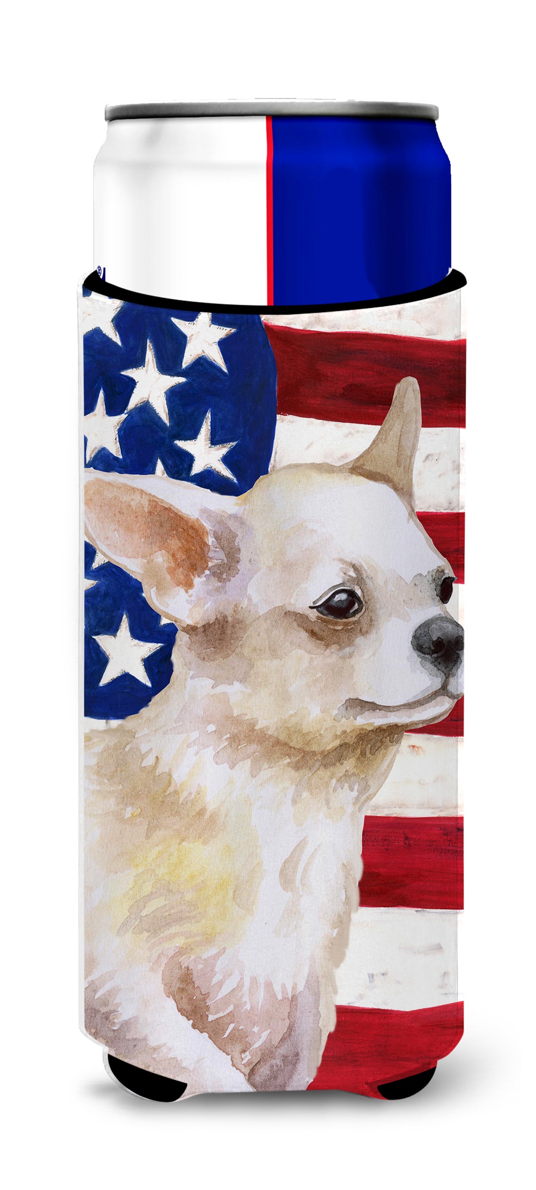 Chihuahua Leg up Patriotic  Ultra Hugger for slim cans BB9697MUK  the-store.com.