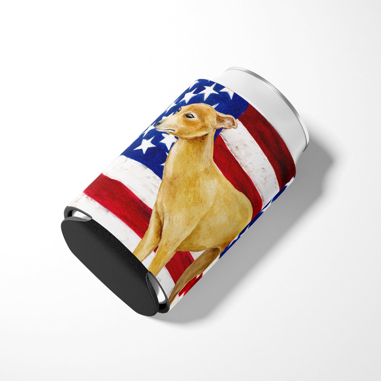 Italian Greyhound Patriotic Can or Bottle Hugger BB9698CC  the-store.com.