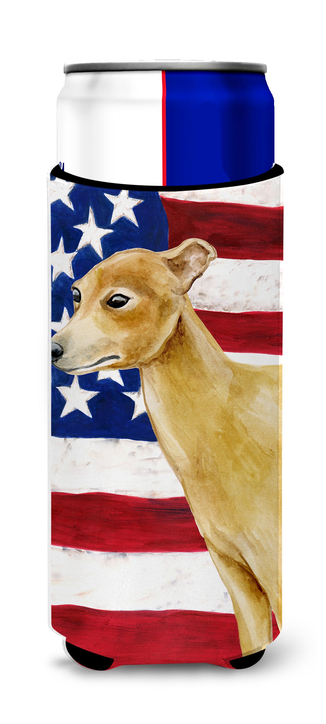 Italian Greyhound Patriotic Michelob Ultra Hugger pour canettes minces BB9698MUK
