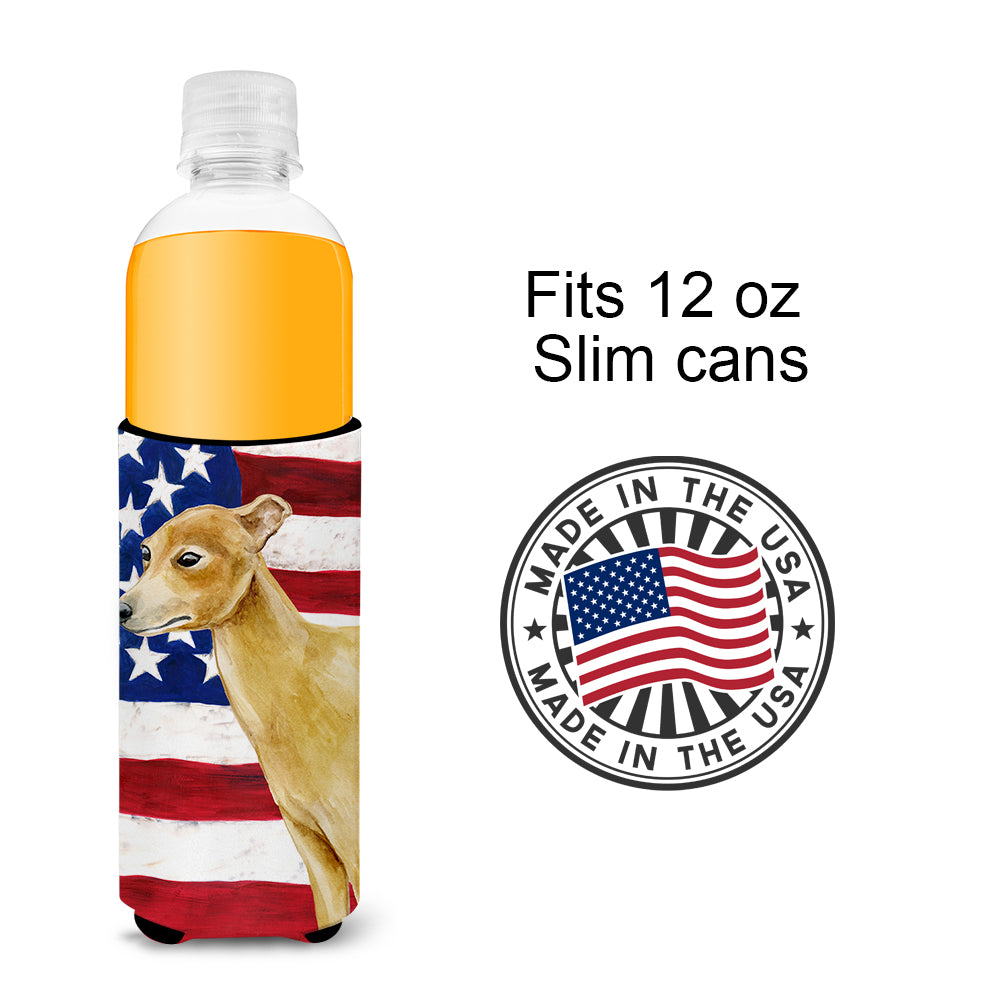 Italian Greyhound Patriotic  Ultra Hugger for slim cans BB9698MUK