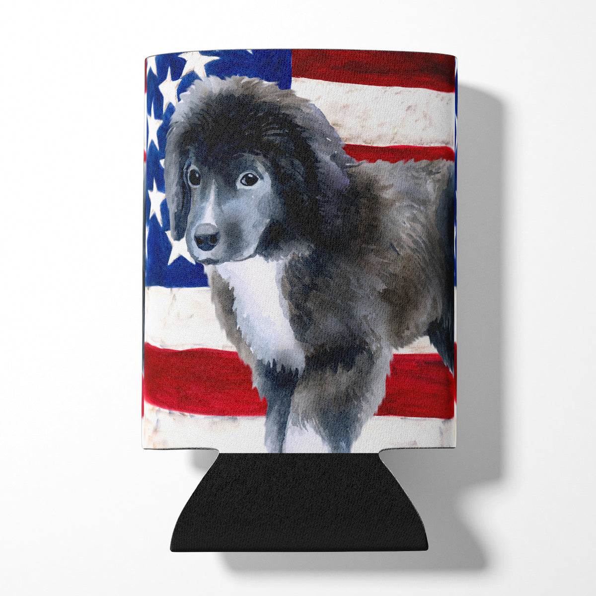 Newfoundland Puppy Patriotic Can or Bottle Hugger BB9699CC