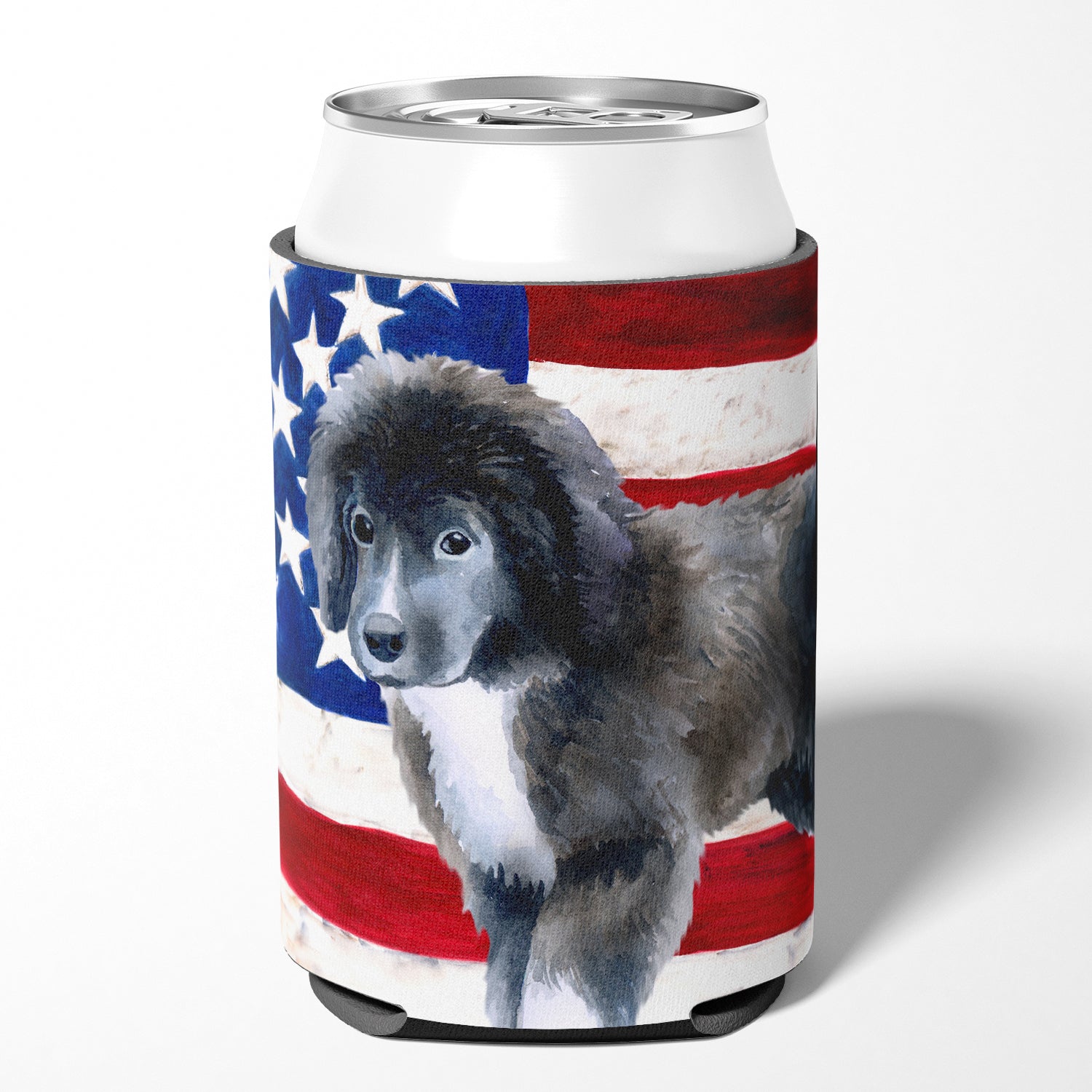 Newfoundland Puppy Patriotic Can or Bottle Hugger BB9699CC