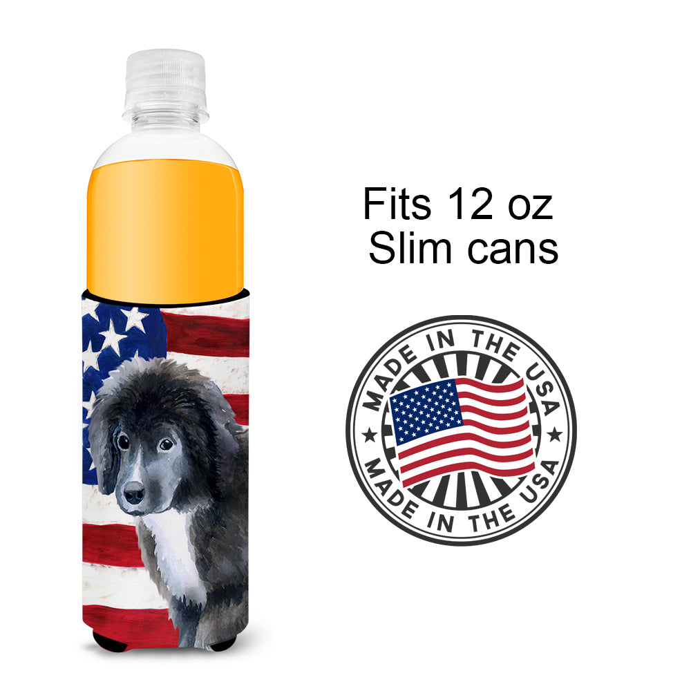 Newfoundland Puppy Patriotic  Ultra Hugger for slim cans BB9699MUK  the-store.com.