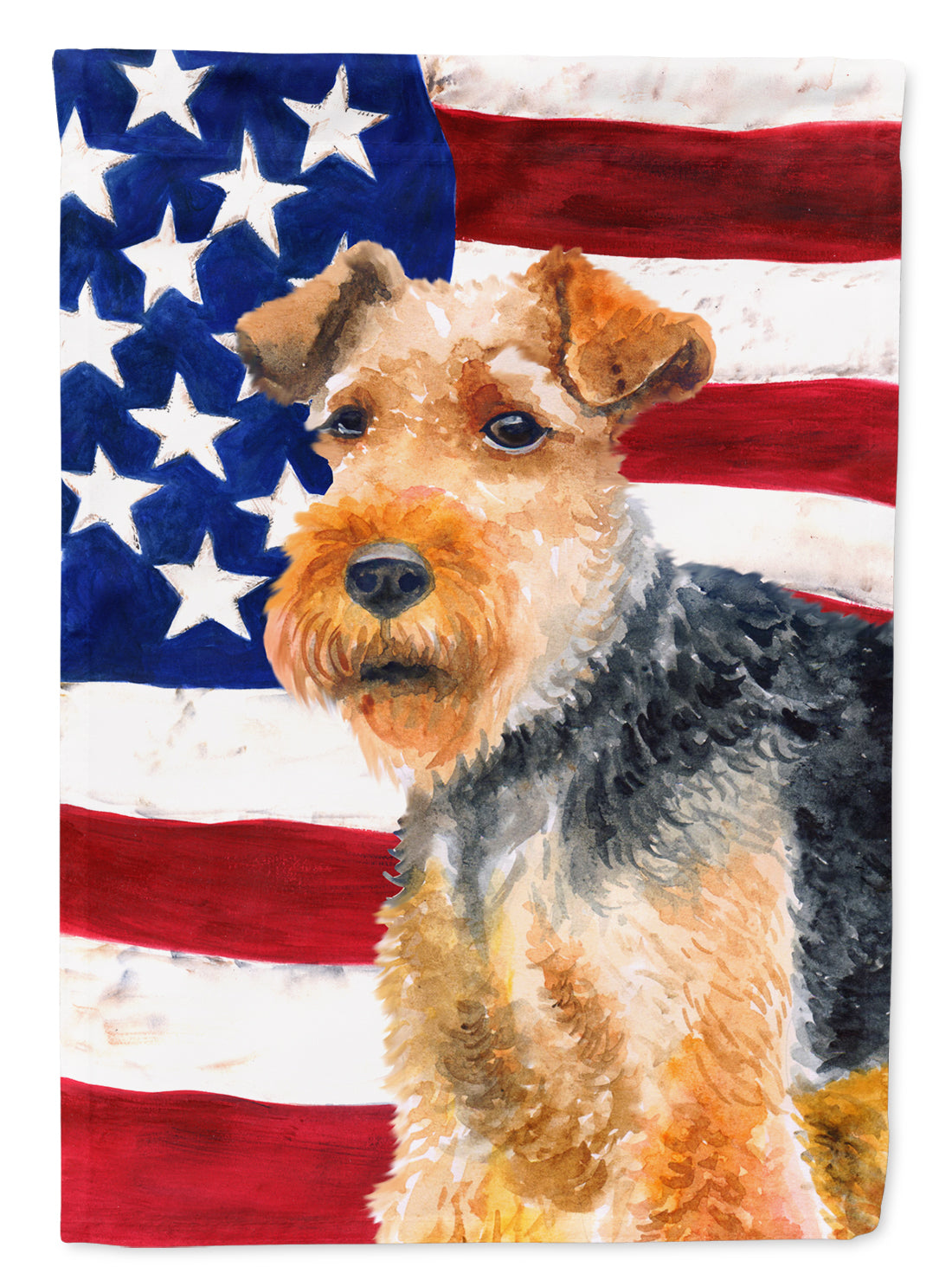 Welsh Terrier Patriotic Flag Canvas House Size BB9700CHF