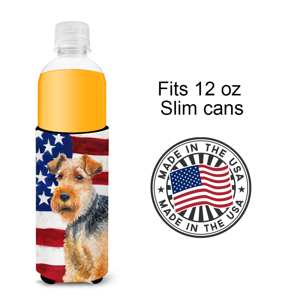 Welsh Terrier Patriotic  Ultra Hugger for slim cans BB9700MUK  the-store.com.