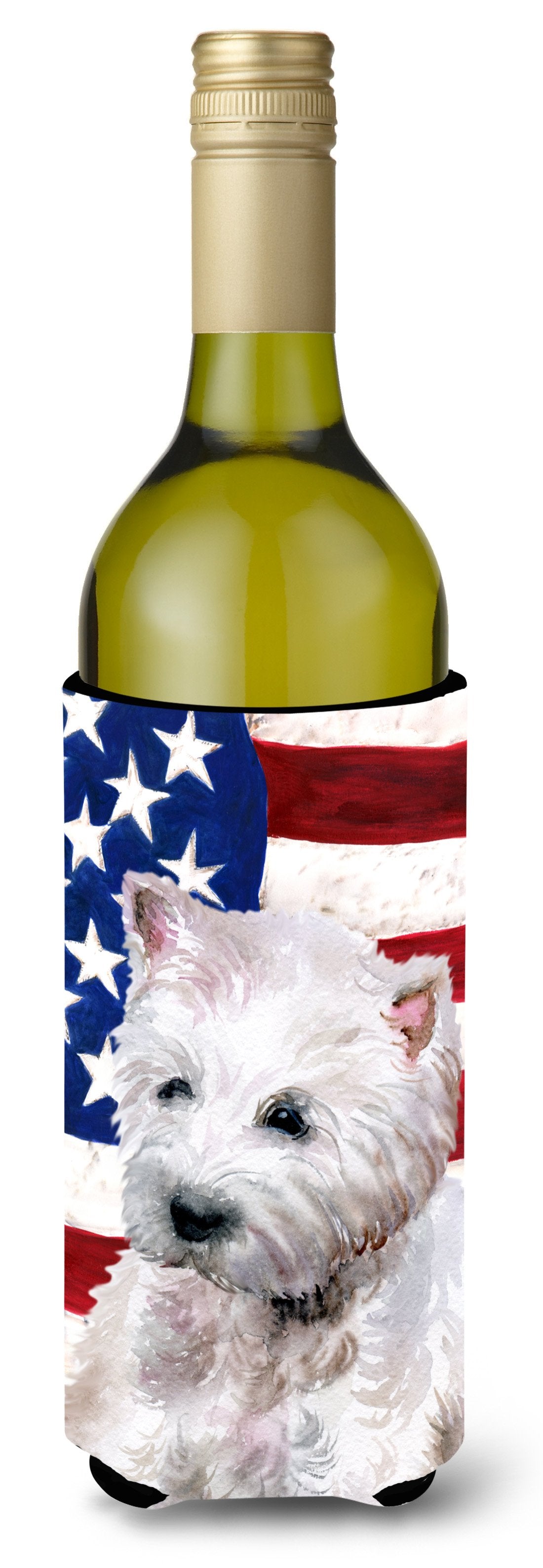 Westie Patriotic Wine Bottle Beverge Insulator Hugger BB9701LITERK by Caroline&#39;s Treasures