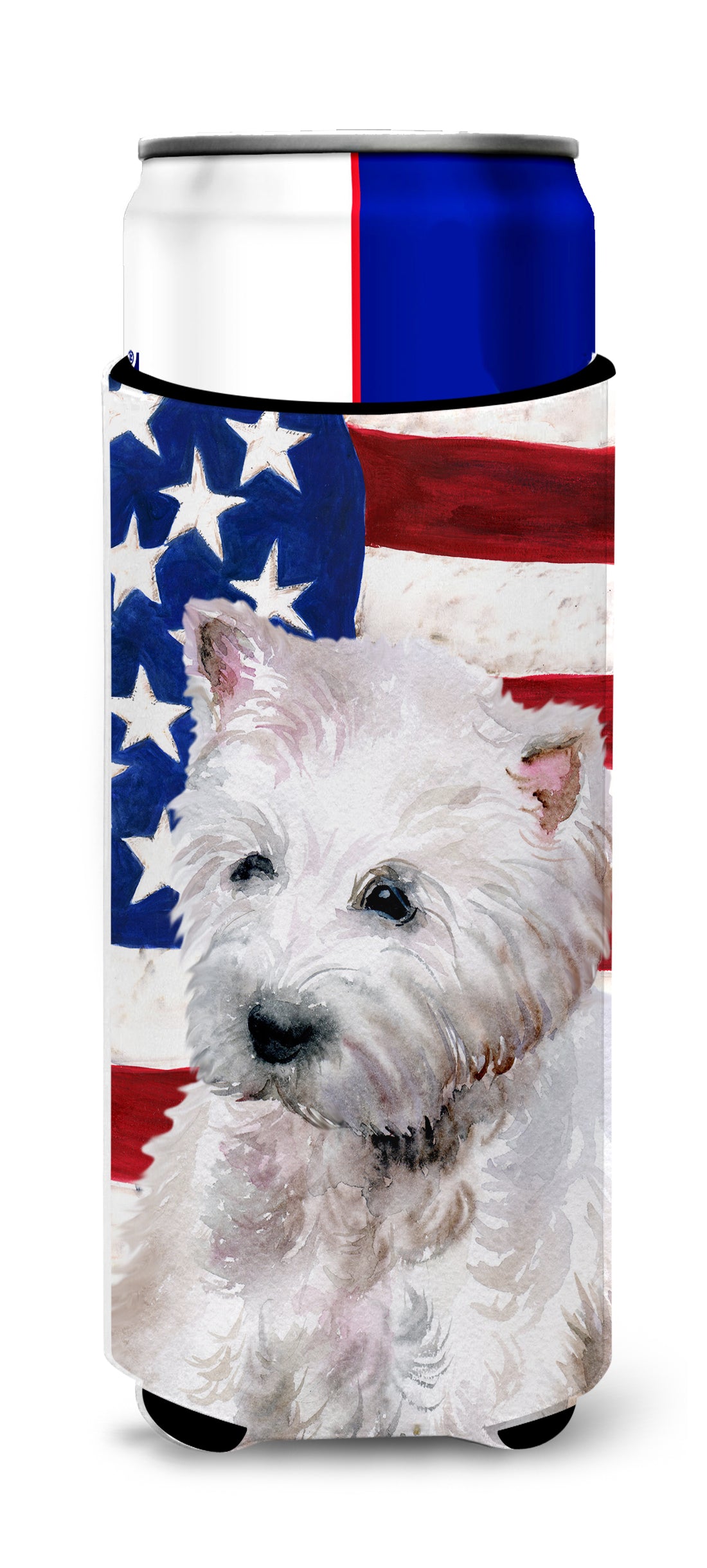Westie Patriotic  Ultra Hugger for slim cans BB9701MUK  the-store.com.