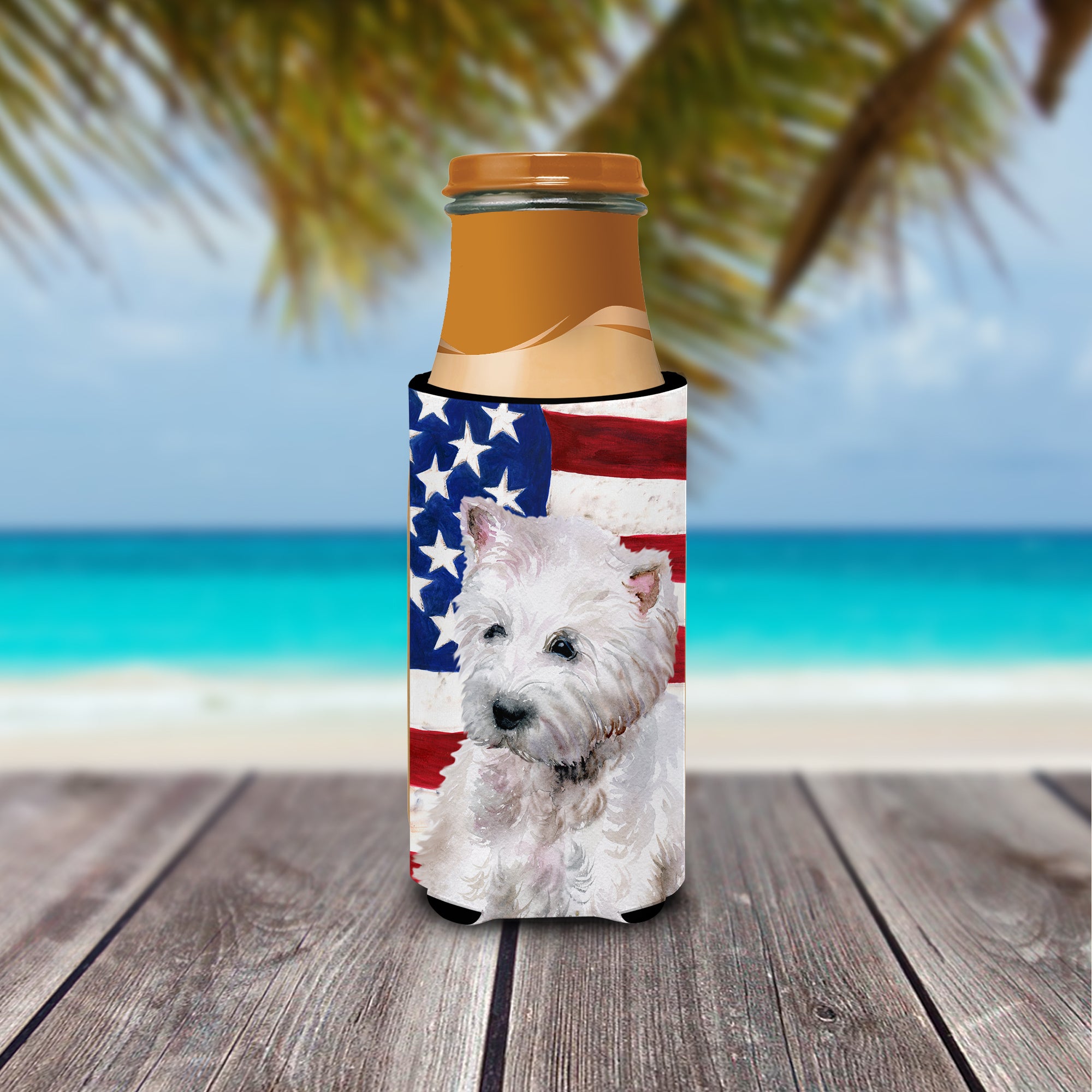 Westie Patriotic  Ultra Hugger for slim cans BB9701MUK  the-store.com.