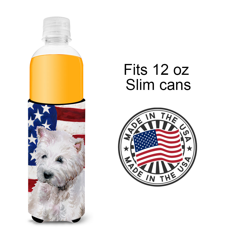 Westie Patriotic  Ultra Hugger for slim cans BB9701MUK