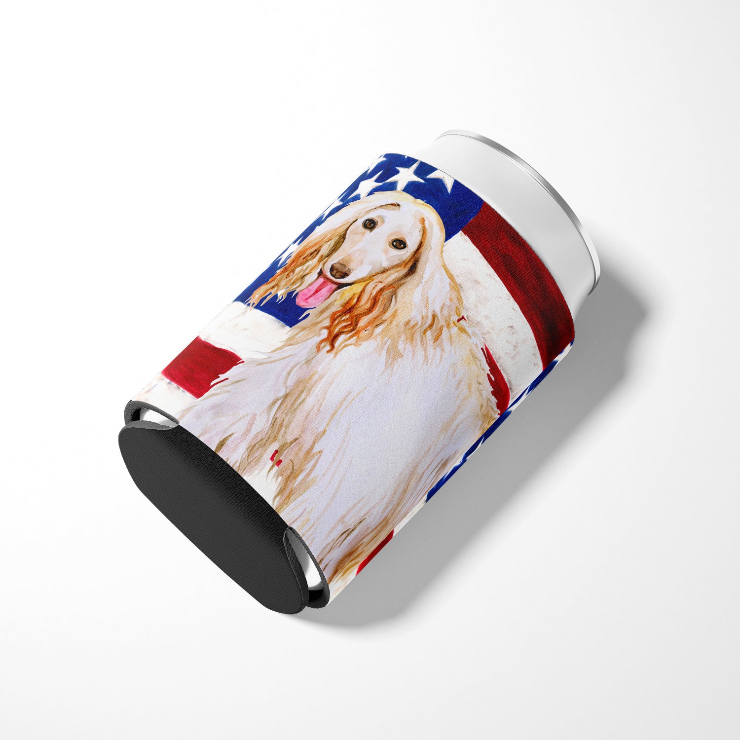 Afghan Hound Patriotic Can or Bottle Hugger BB9702CC  the-store.com.