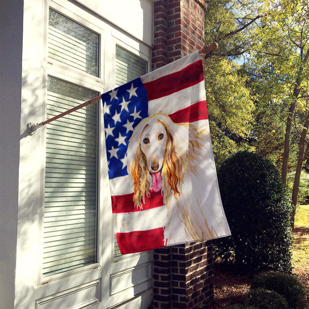Afghan Hound Patriotic Flag Canvas House Size BB9702CHF  the-store.com.