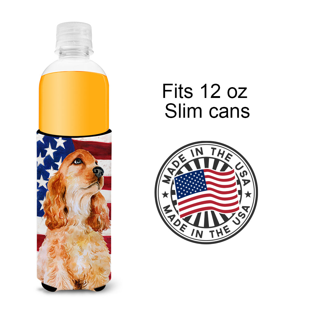 Cocker Spaniel Patriotic  Ultra Hugger for slim cans BB9706MUK