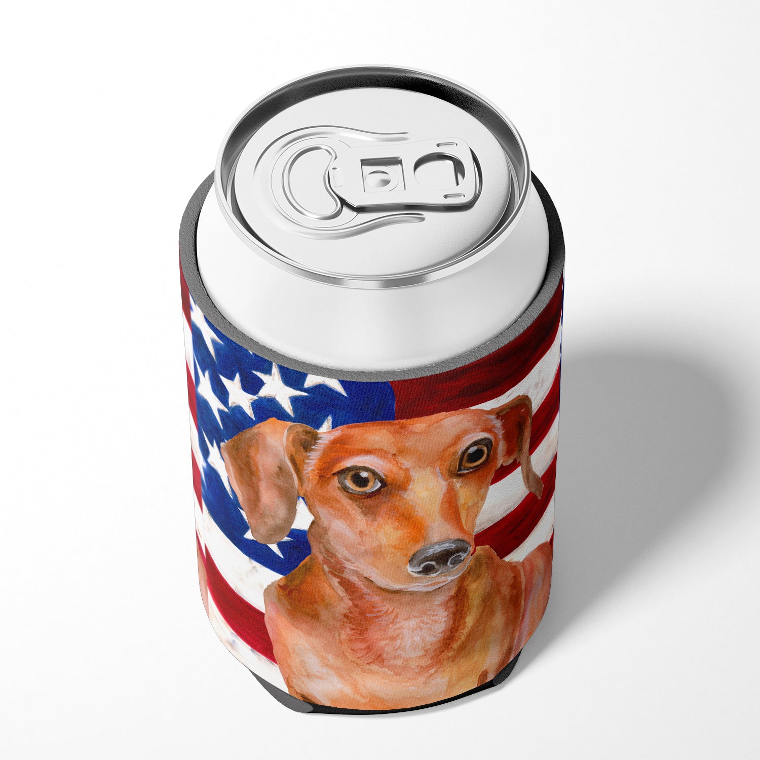 Red Dachshund Patriotic Can or Bottle Hugger BB9707CC  the-store.com.