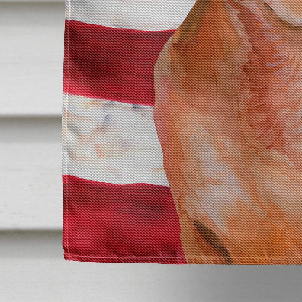 Red Dachshund Patriotic Flag Canvas House Size BB9707CHF
