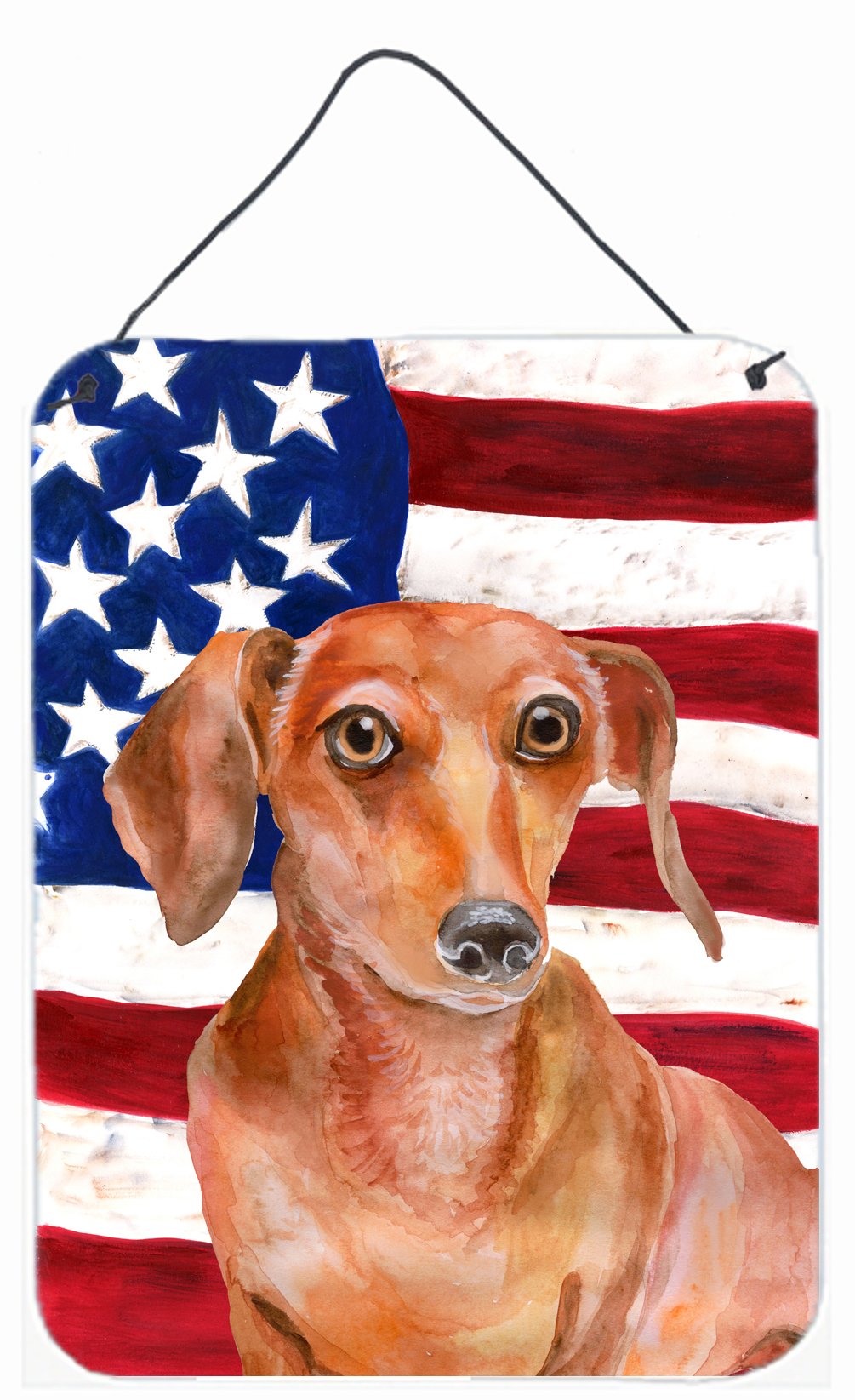 Red Dachshund Patriotic Wall or Door Hanging Prints BB9707DS1216 by Caroline&#39;s Treasures