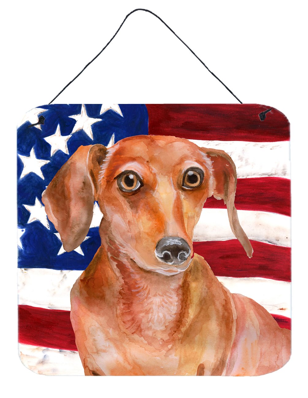 Red Dachshund Patriotic Wall or Door Hanging Prints BB9707DS66 by Caroline&#39;s Treasures