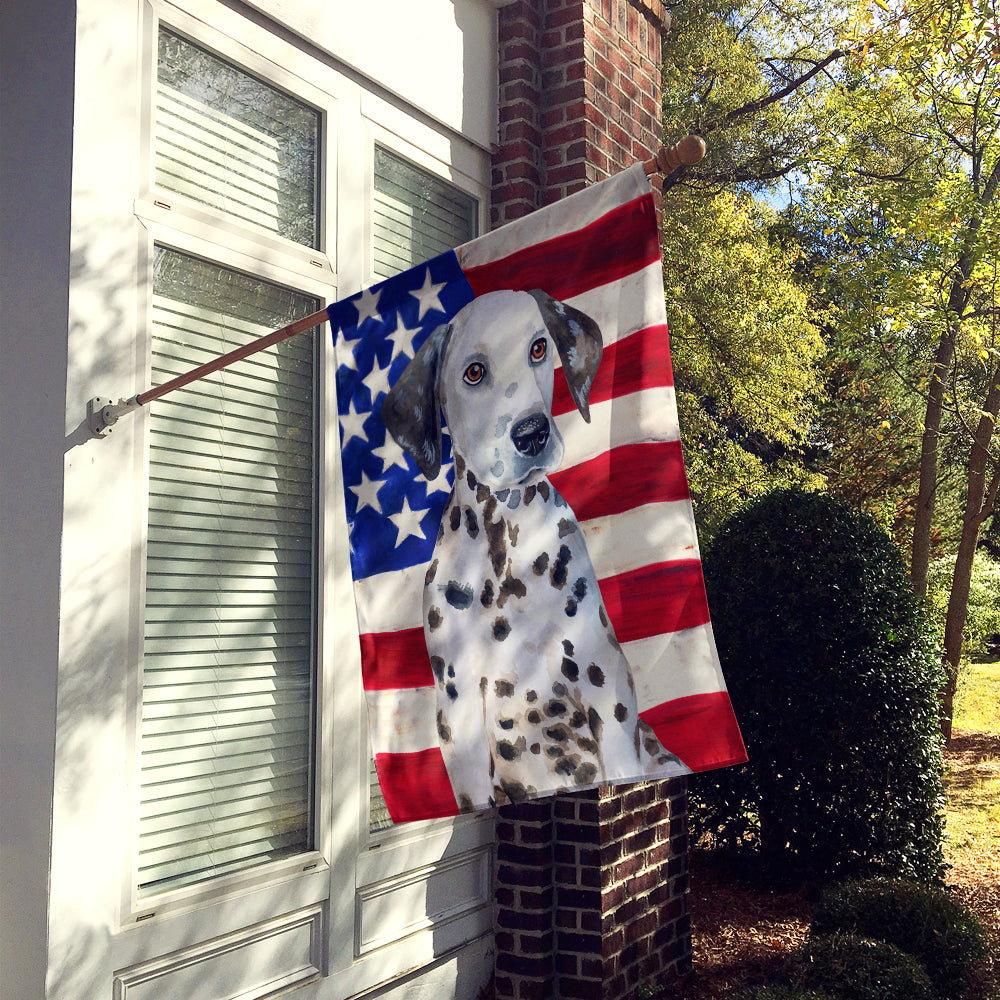 Dalmatian Puppy Patriotic Flag Canvas House Size BB9708CHF  the-store.com.