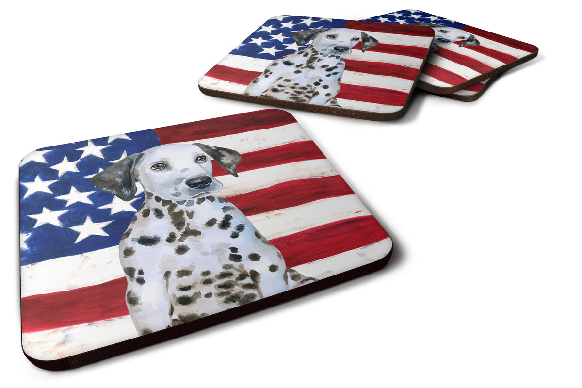 Dalmatian Puppy Patriotic Foam Coaster Set of 4 BB9708FC - the-store.com
