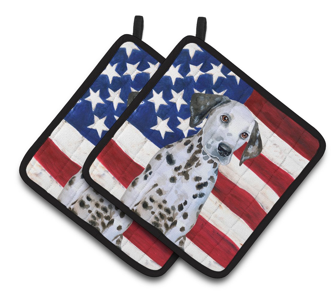 Dalmatian Puppy Patriotic Pair of Pot Holders BB9708PTHD by Caroline&#39;s Treasures