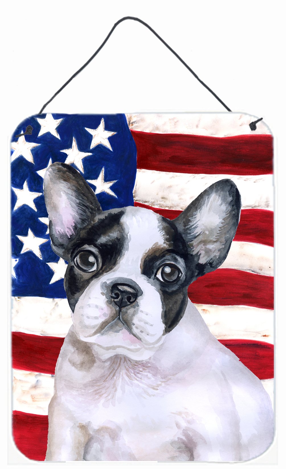 French Bulldog Black White Patriotic Wall or Door Hanging Prints BB9710DS1216 by Caroline&#39;s Treasures