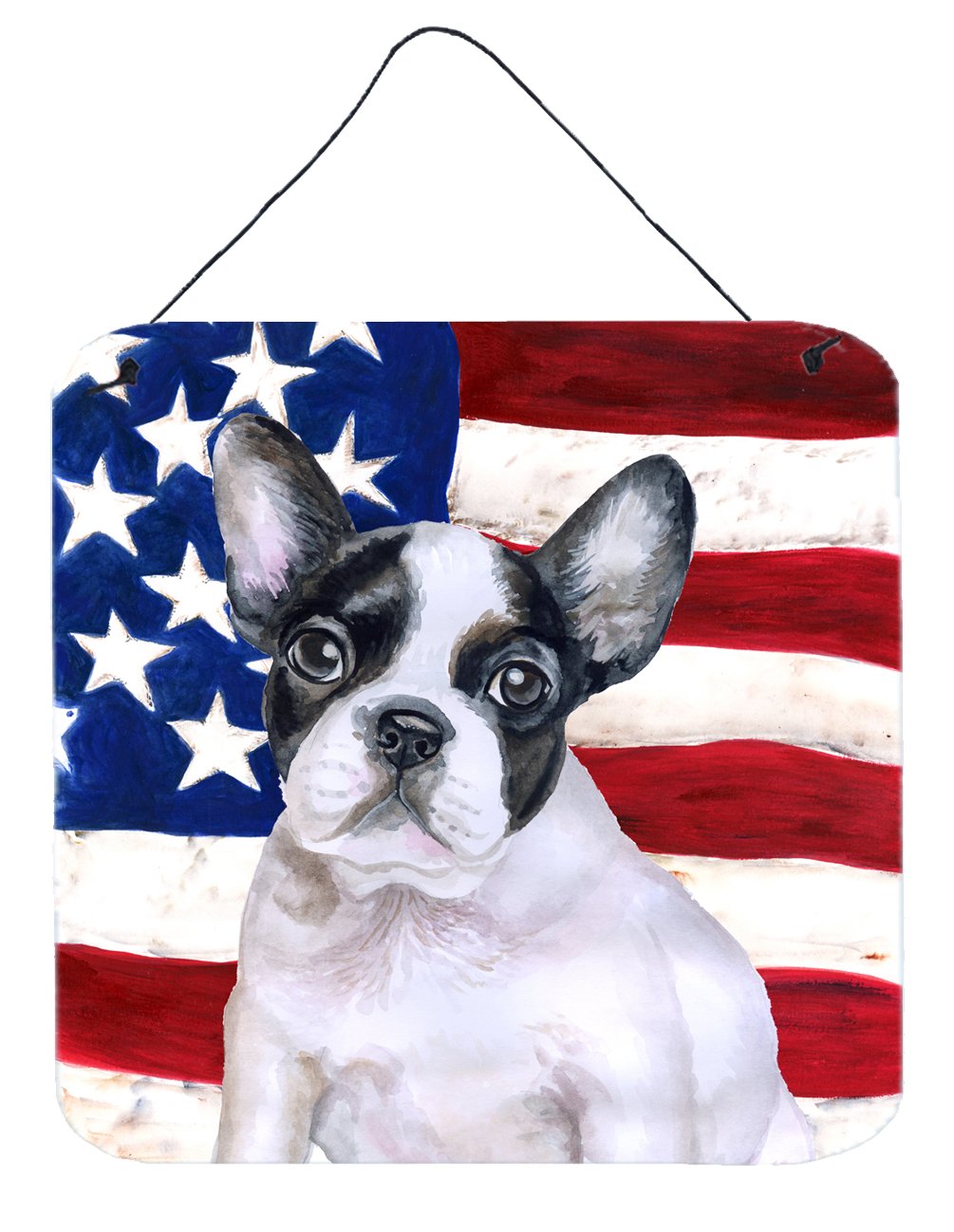 French Bulldog Black White Patriotic Wall or Door Hanging Prints BB9710DS66 by Caroline&#39;s Treasures