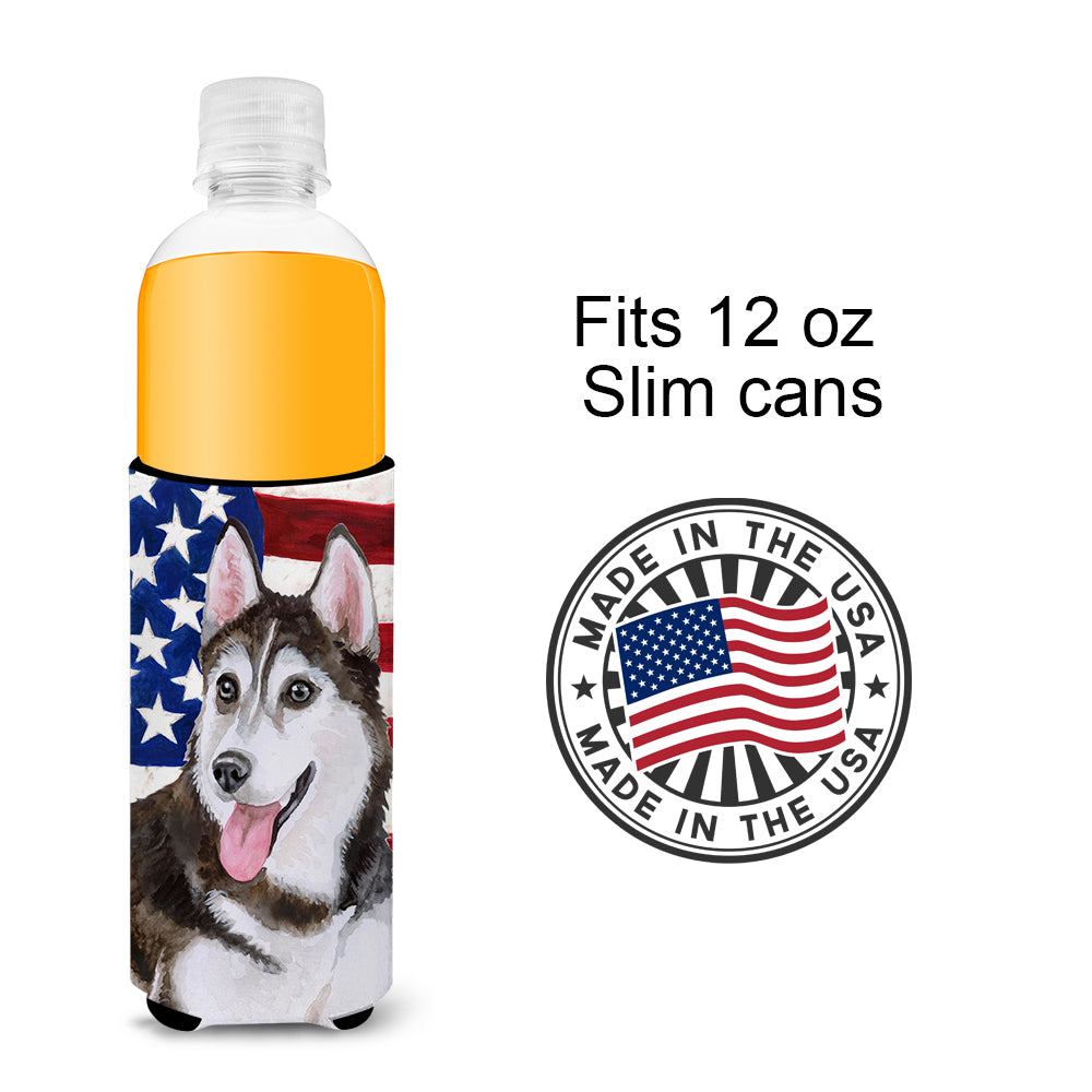 Siberian Husky #2 Patriotic  Ultra Hugger for slim cans BB9712MUK  the-store.com.