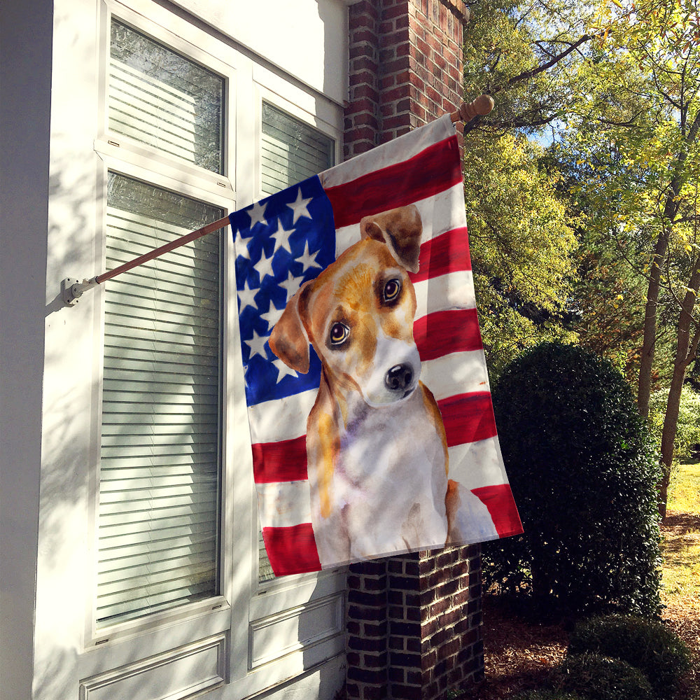 Jack Russell Terrier #2 Patriotic Flag Canvas House Size BB9713CHF