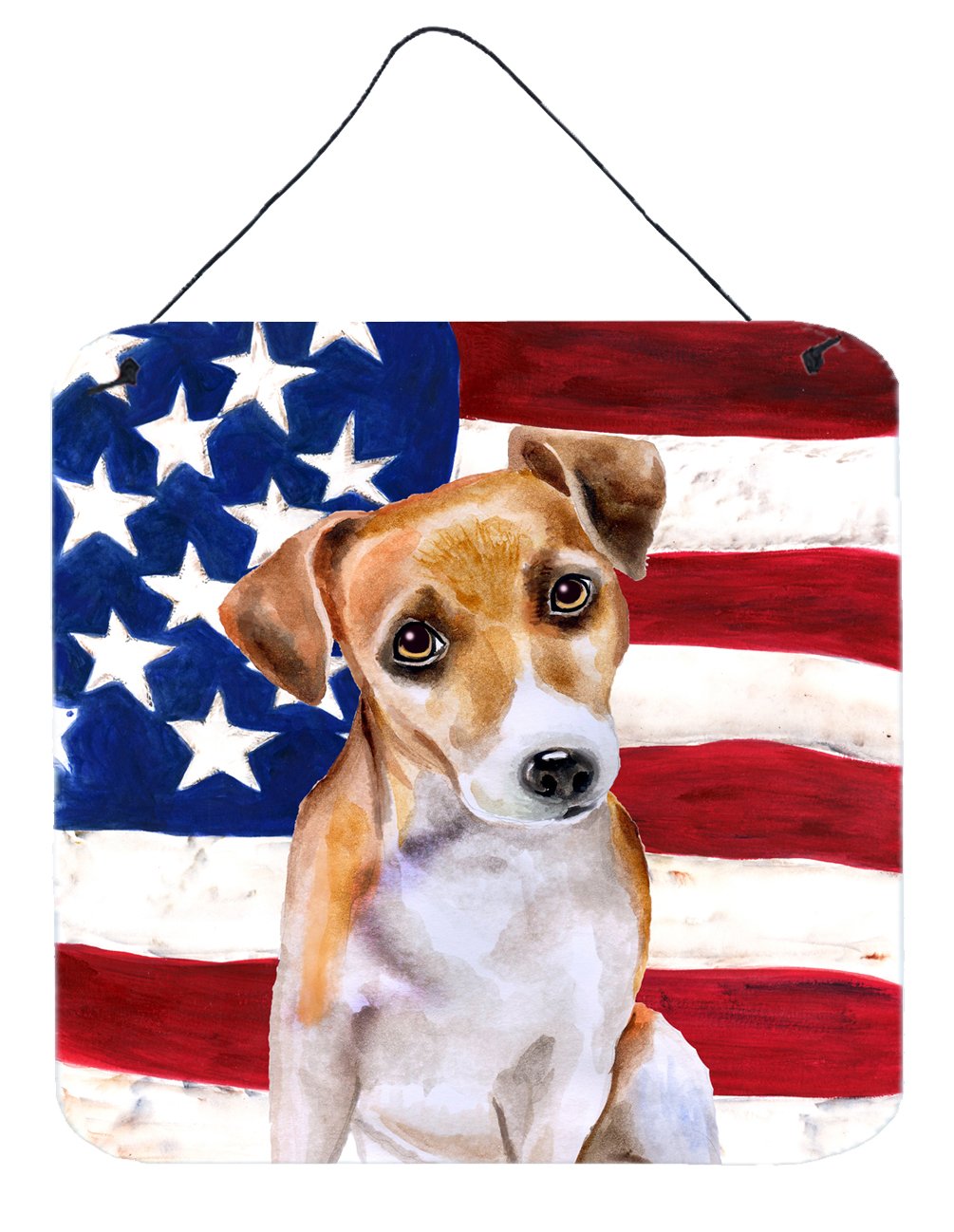 Jack Russell Terrier #2 Patriotic Wall or Door Hanging Prints BB9713DS66 by Caroline&#39;s Treasures