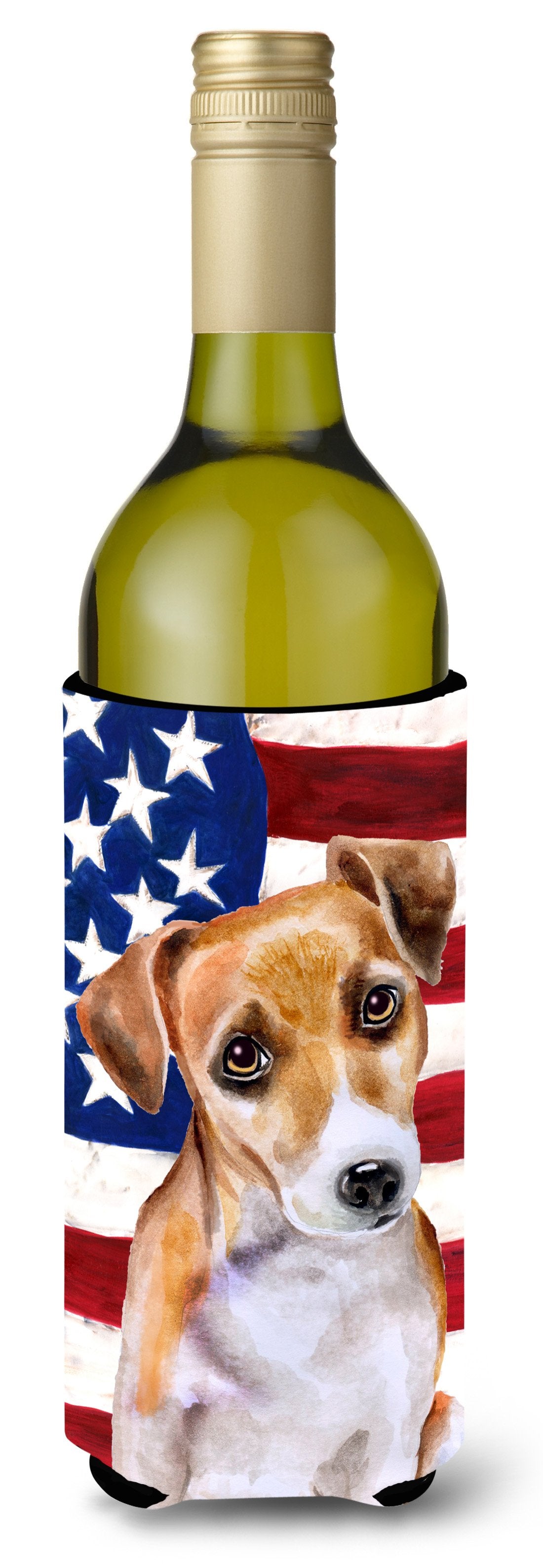 Jack Russell Terrier #2 Patriotic Wine Bottle Beverge Insulator Hugger BB9713LITERK by Caroline&#39;s Treasures