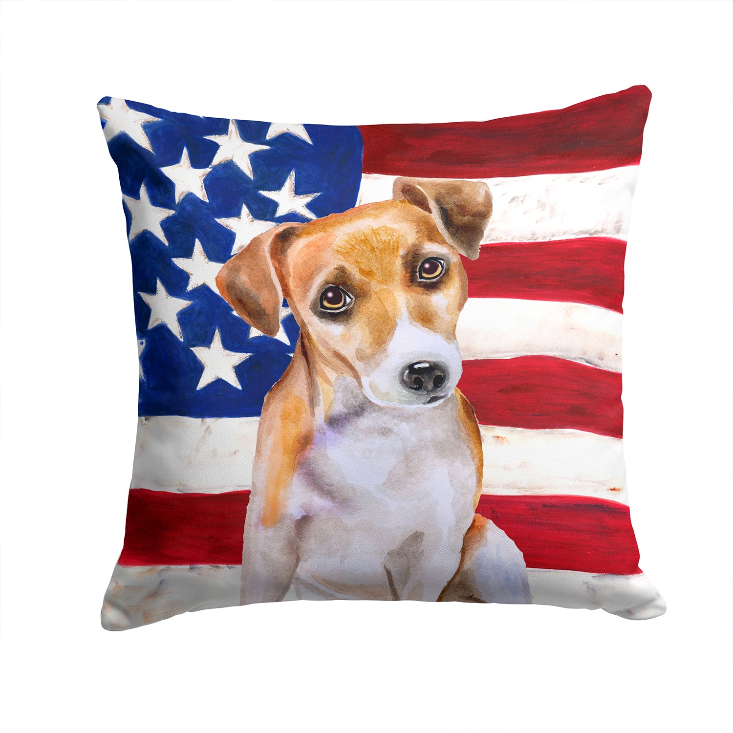 Jack Russell Terrier #2 Patriotic Fabric Decorative Pillow - the-store.com