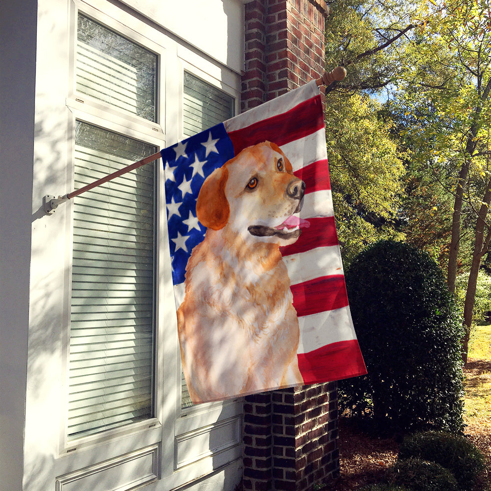 Labrador Retriever Patriotic Flag Canvas House Size BB9714CHF