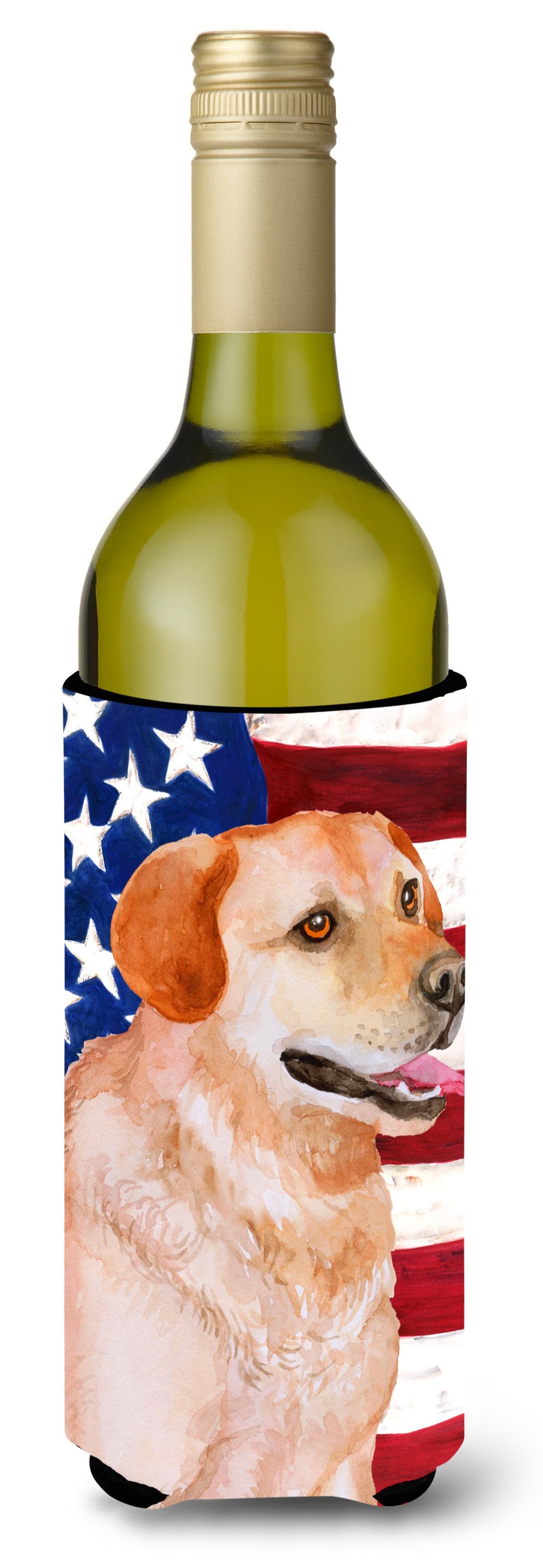 Labrador Retriever Patriotic Wine Bottle Beverge Insulator Hugger BB9714LITERK by Caroline&#39;s Treasures