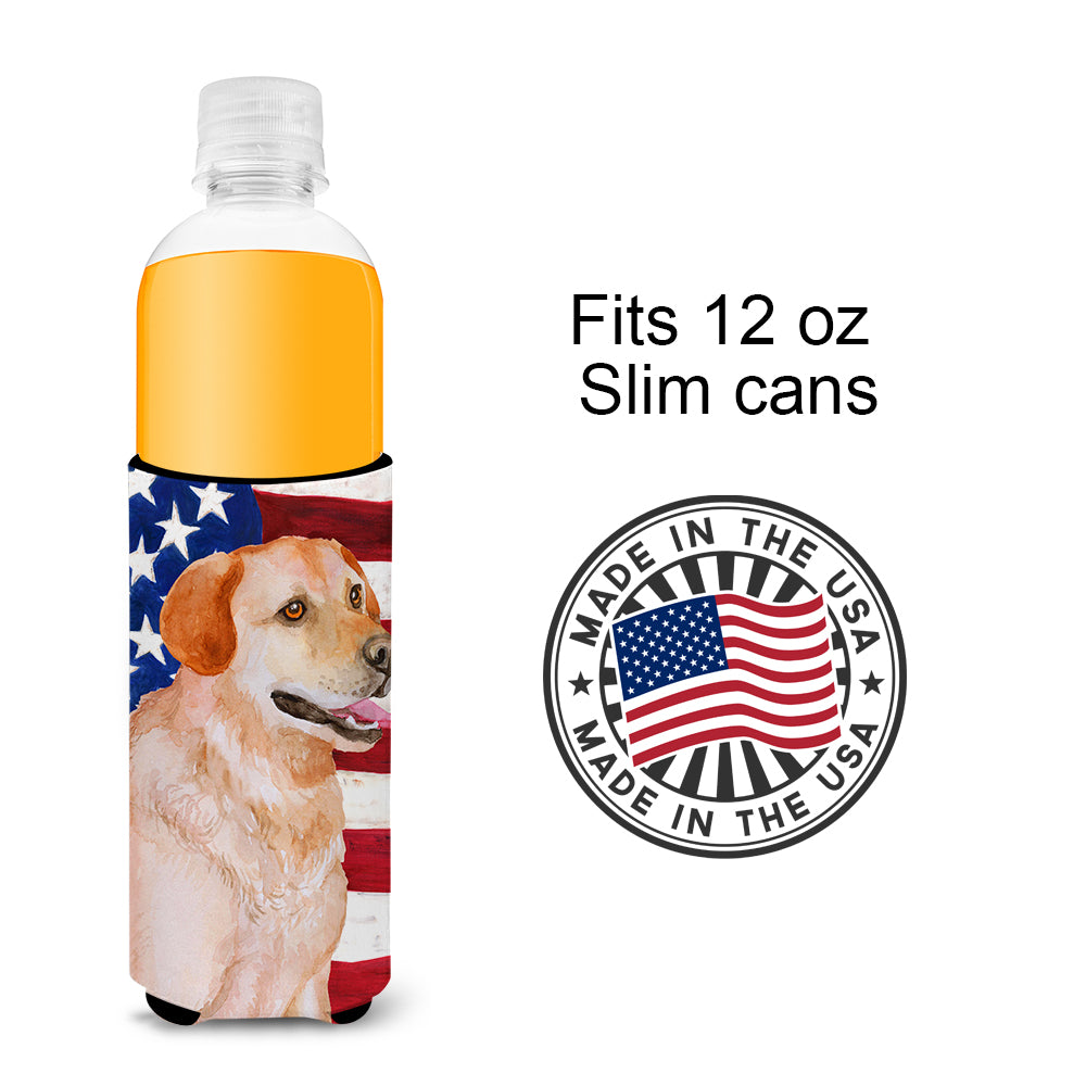 Labrador Retriever Patriotic  Ultra Hugger for slim cans BB9714MUK  the-store.com.