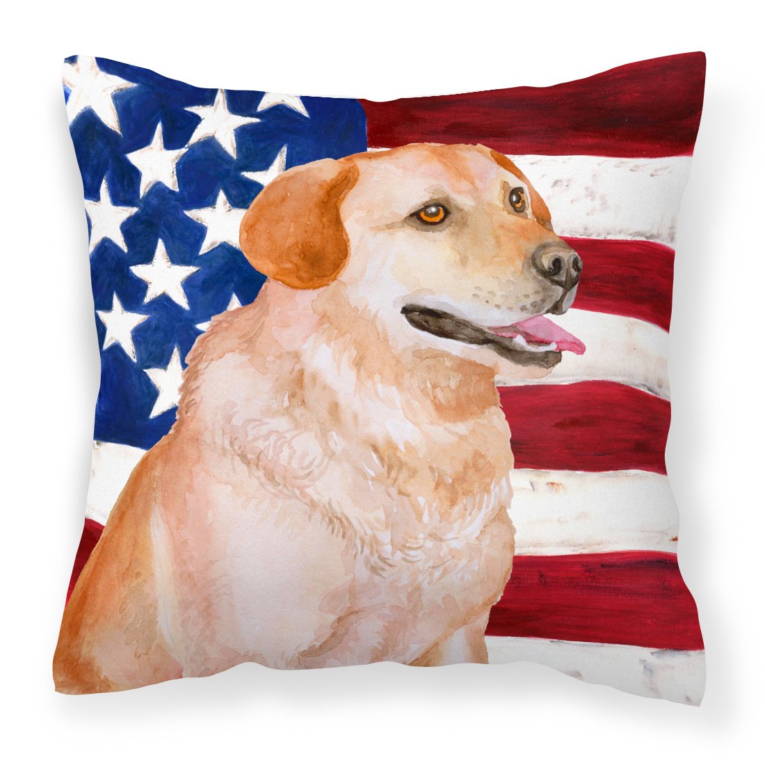 Labrador Retriever Patriotic Fabric Decorative Pillow BB9714PW1818 by Caroline&#39;s Treasures