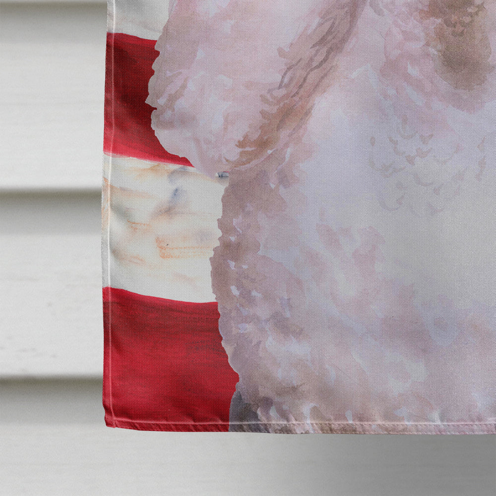 White Standard Poodle Patriotic Flag Canvas House Size BB9717CHF