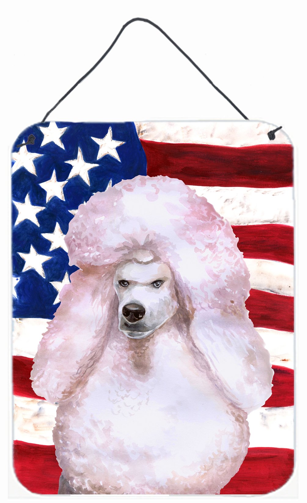 White Standard Poodle Patriotic Wall or Door Hanging Prints BB9717DS1216 by Caroline&#39;s Treasures