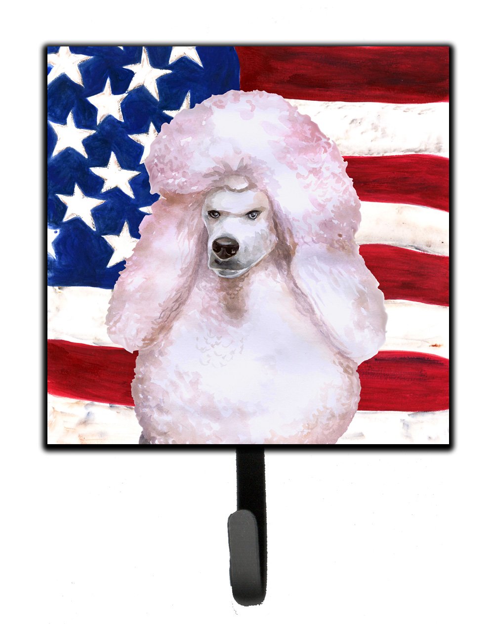 White Standard Poodle Patriotic Leash or Key Holder BB9717SH4 by Caroline&#39;s Treasures