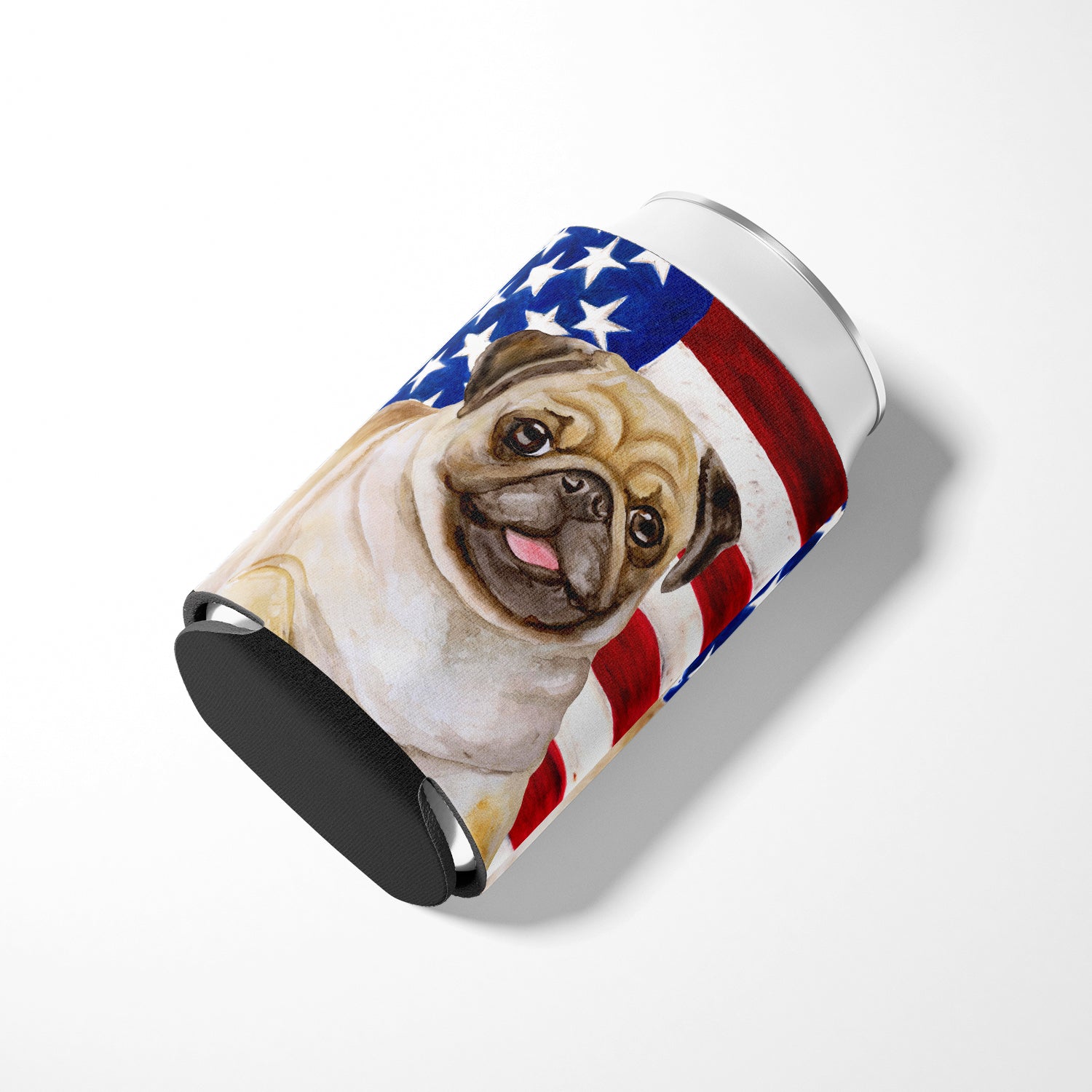 Fawn Pug Patriotic Can or Bottle Hugger BB9718CC